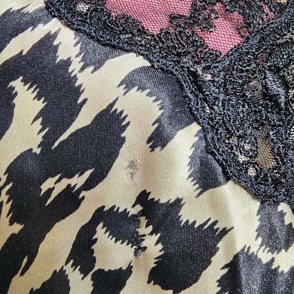 Women's Vintage Intimate Essentials Leopard Open Front Nighty Cami Medium Sexy - Picture 3 of 11